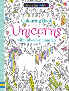 Colouring Book Unicorns with Rub Downs - Usborne