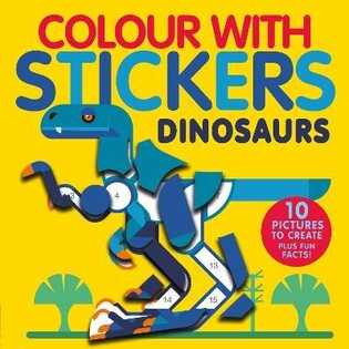 Colour With Stickers: Dinosaurs - Little Tiger Books