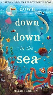 Down Down Down In The Sea : A Lift-And-Learn Peek-Through Book - Little Tiger Books