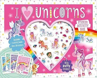 Puffy Stickers I Love Unicorns Sticker Activity Case - Make Believe Ideas