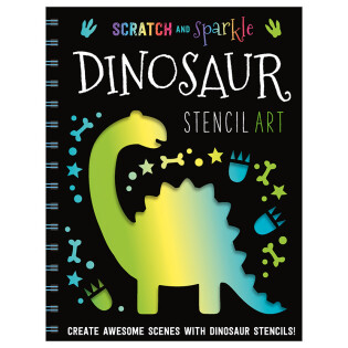 Scratch and Sparkle Dinosaur Stencil Art - 3