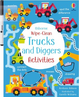 Wipe-Clean Trucks and Diggers Activities - Usborne